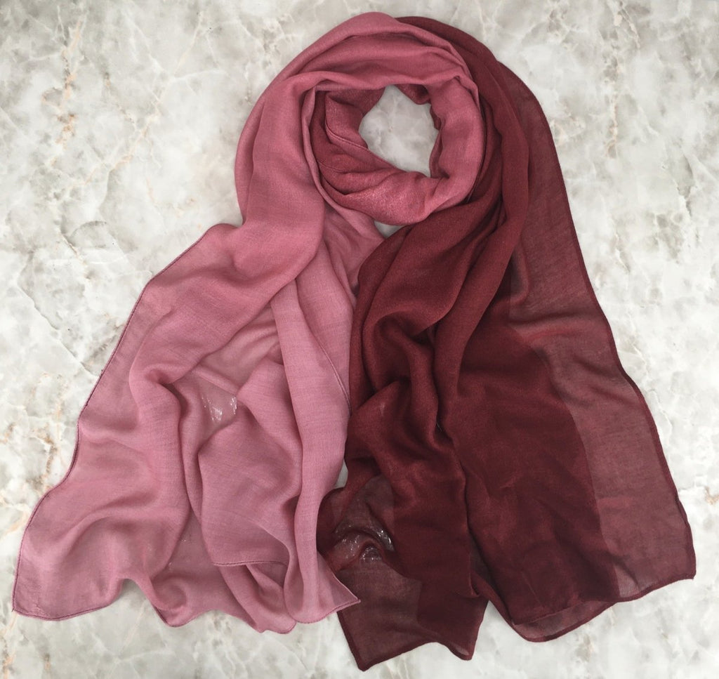 Mariam's Collection Modal Gradient Soft Hijab | Color Transition Hijab with Natural Flow (MH162) — detail shot 9
