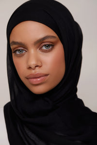 Modal Hijab - Black Veiled 