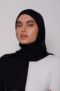 Modal Hijab - Black Veiled 