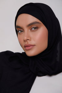 Modal Hijab - Black Veiled 
