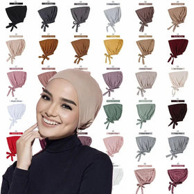 Stretch Cotton Tie-Back Under Cap | Adjustable Hijab Bonnet(MH200)