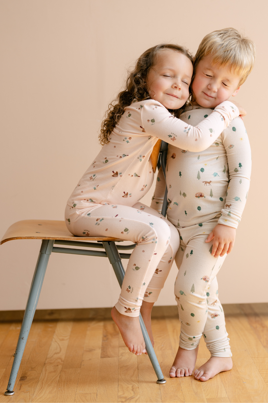 Dear Hayden Toddler Modal Pajama Set in Birds — construction detail