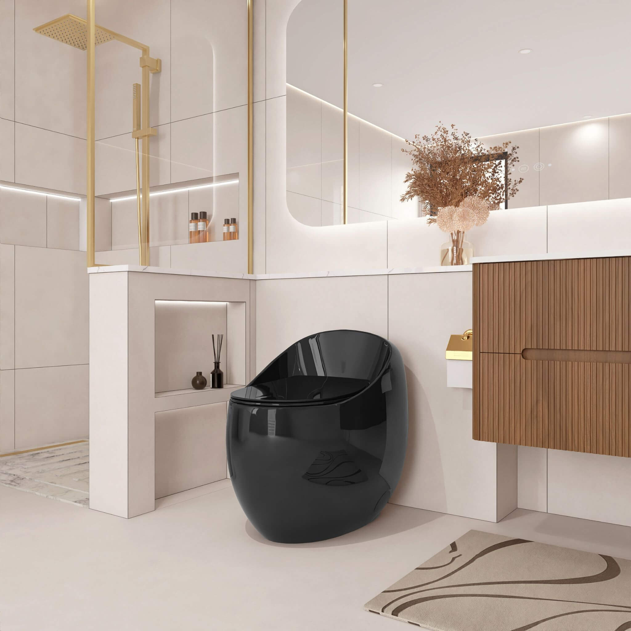 Nuvia Modern 1.28 GPF Single Flush 1-Piece Ceramic Egg-Shaped Toilet (SAK93341) – SAKSBY WHOLESALE, view 4