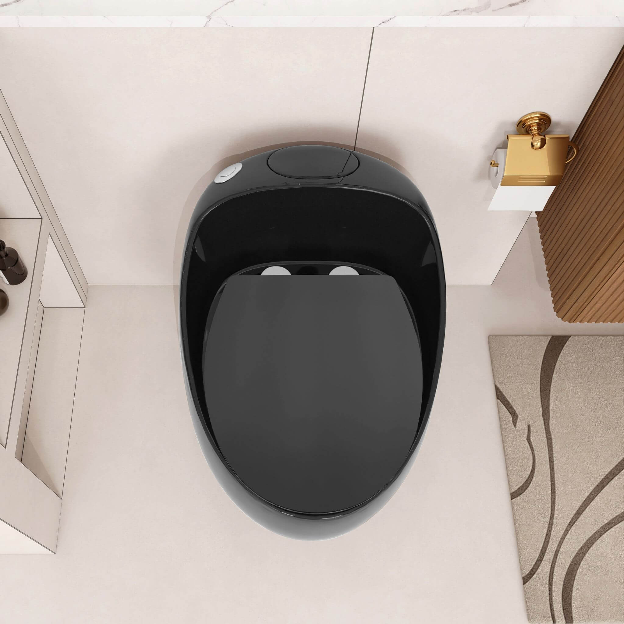 Nuvia Modern 1.28 GPF Single Flush 1-Piece Ceramic Egg-Shaped Toilet (SAK93341) – SAKSBY WHOLESALE, view 9
