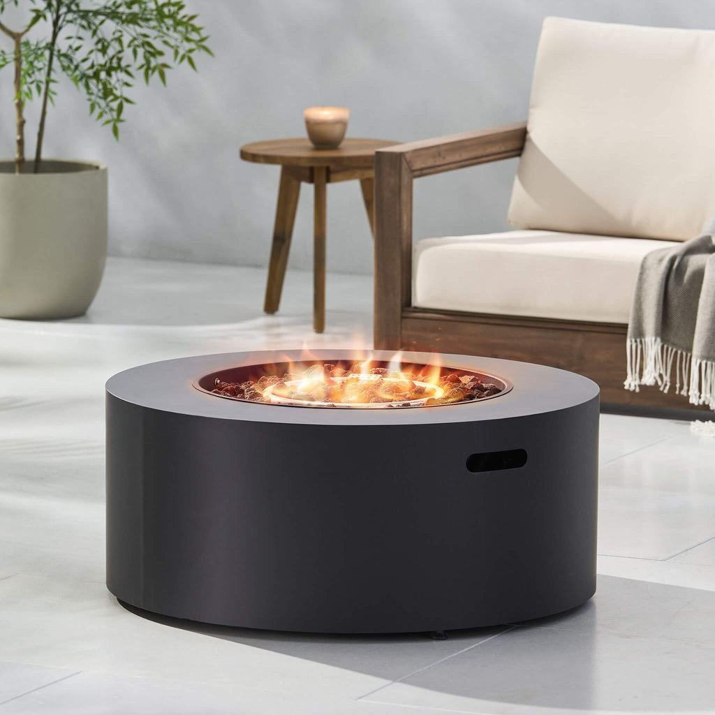 Alora Modern 32-Inch 40K BTU Round Iron Propane Fire Pit (SAK29102) – SAKSBY WHOLESALE, view 4