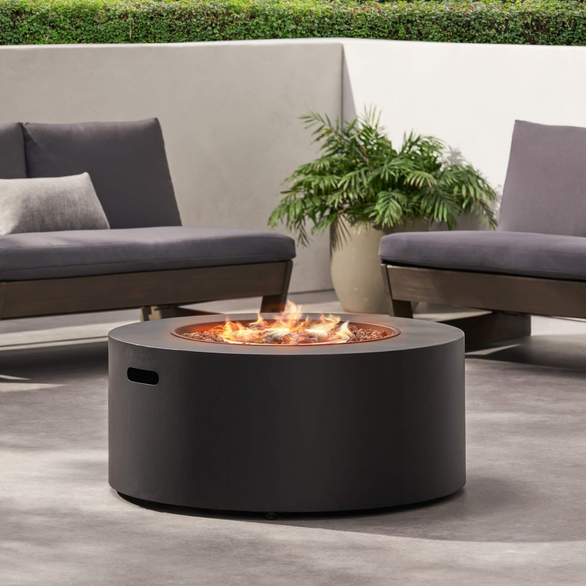 Alora Modern 32-Inch 40K BTU Round Iron Propane Fire Pit (SAK29102) – SAKSBY WHOLESALE, view 12