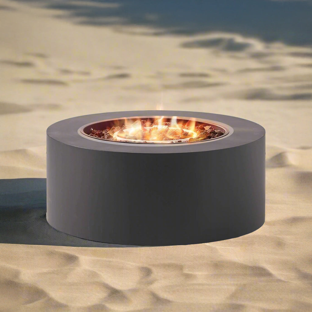 Alora Modern 32-Inch 40K BTU Round Iron Propane Fire Pit (SAK29102) – SAKSBY WHOLESALE