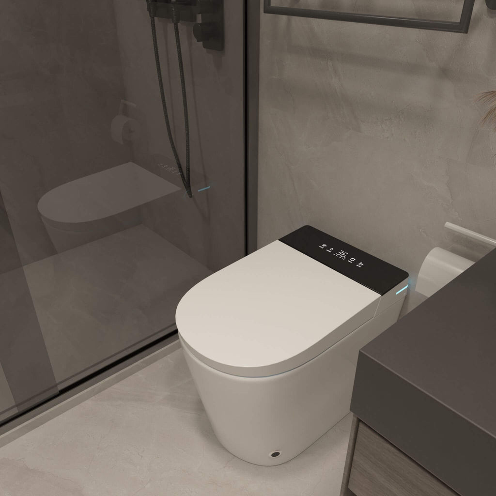 Nuvia Modern Compact Smart Tankless Toilet With Bidet, Auto Open, Auto Flush, Heated Seat And Air Dryer (SAK51990) – SAKSBY W