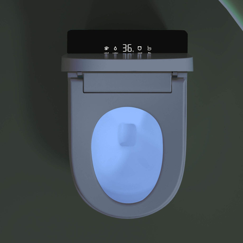 Nuvia Modern Compact Smart Tankless Toilet With Bidet, Auto Open, Auto Flush, Heated Seat And Air Dryer (SAK51990) – SAKSBY W