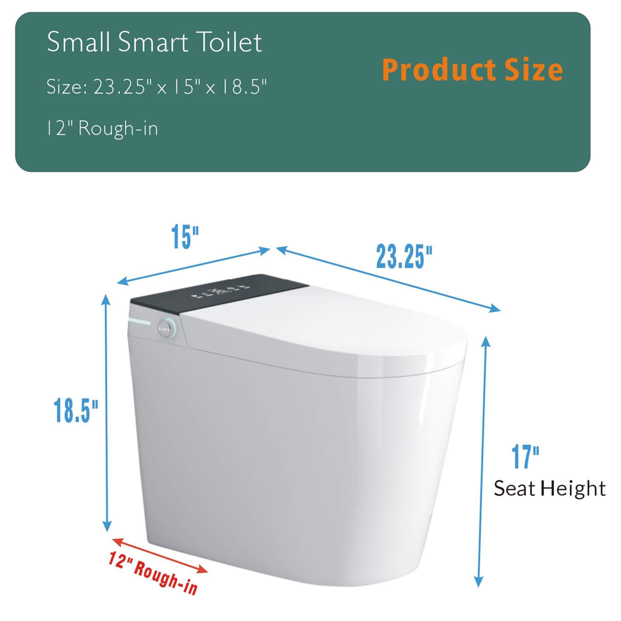 Nuvia Modern Compact Smart Tankless Toilet With Bidet, Auto Open, Auto Flush, Heated Seat And Air Dryer (SAK51990) – SAKSBY W