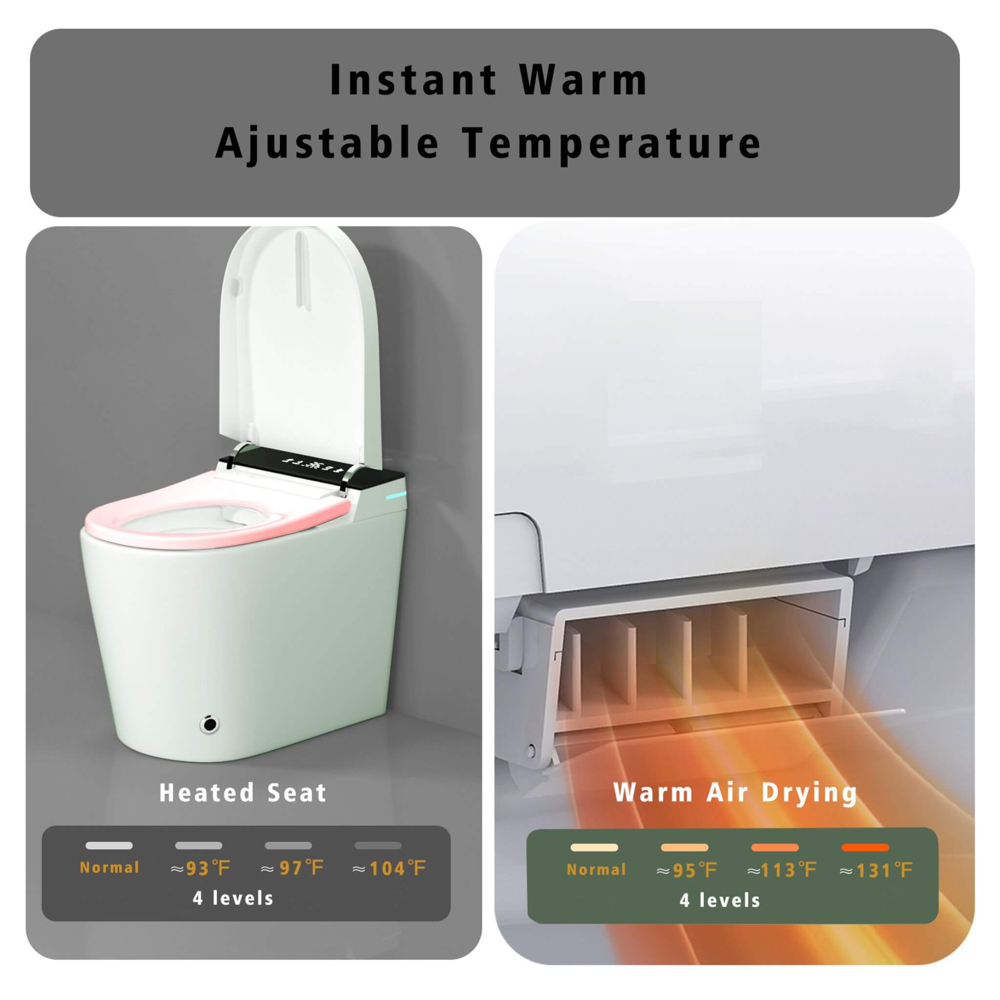 Nuvia Modern Compact Smart Tankless Toilet With Bidet, Auto Open, Auto Flush, Heated Seat And Air Dryer (SAK51990) – SAKSBY W