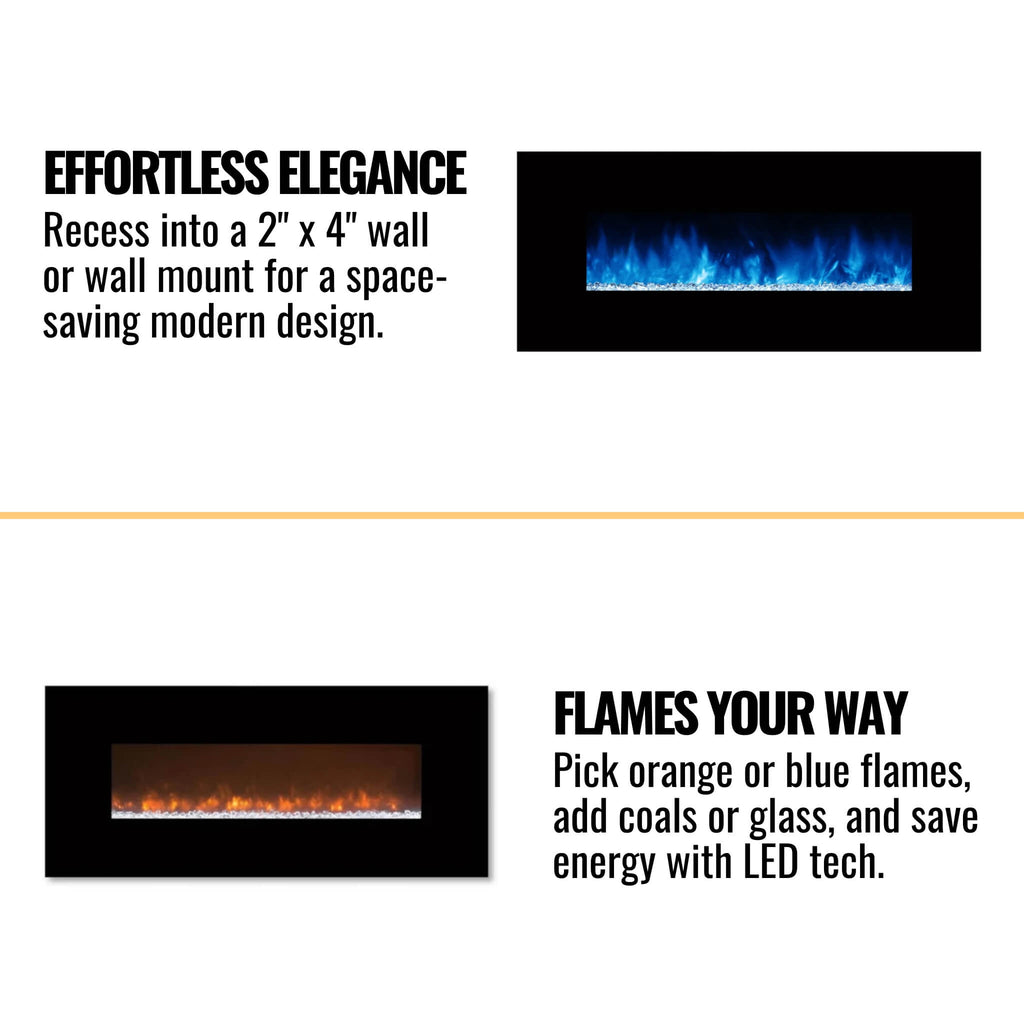 Modern Flames Ambiance 60-Inch Built-In Electric Fireplace With LED Flame Technology [AL60CLX2-G] (SAK12890) – SAKSBY WHOLESA