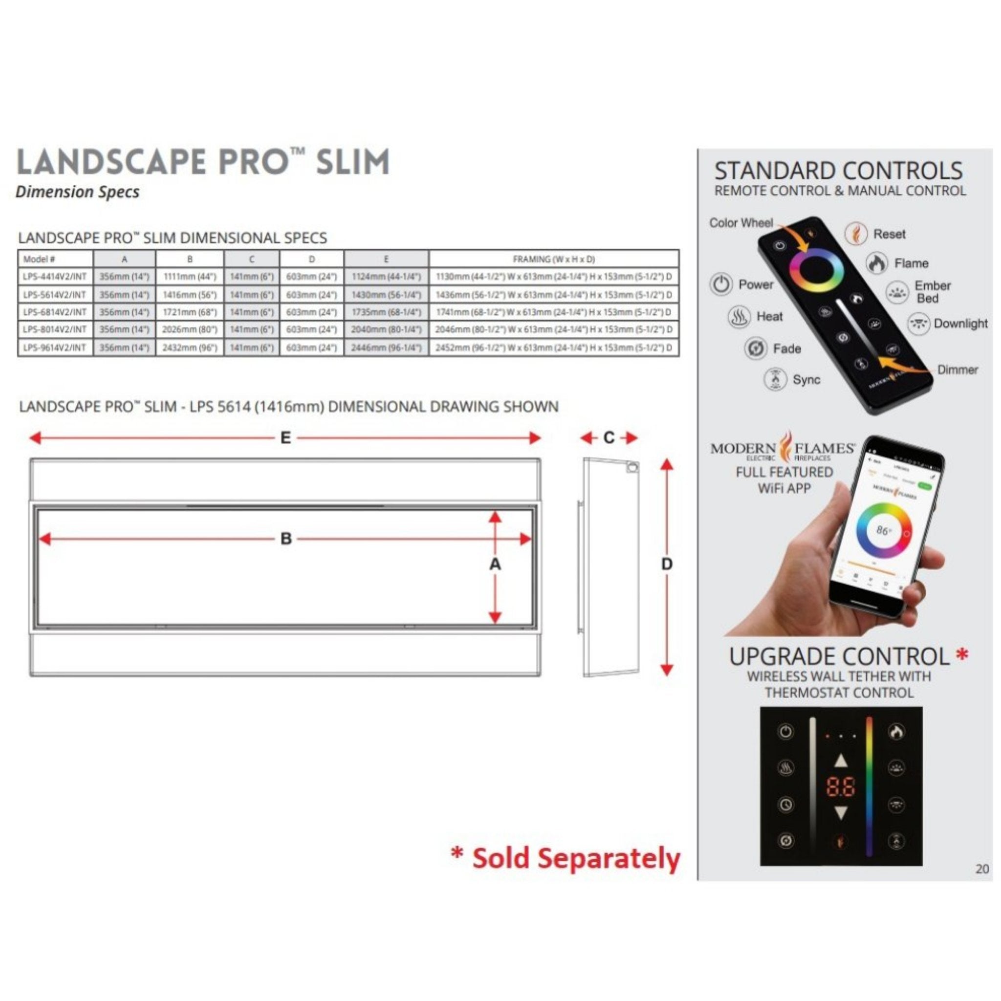 Modern Flames Landscape Pro Slim 44-Inch Built-In Linear Electric Fireplace [LPS-4414V2] (SAK18695) – SAKSBY WHOLESALE, view 