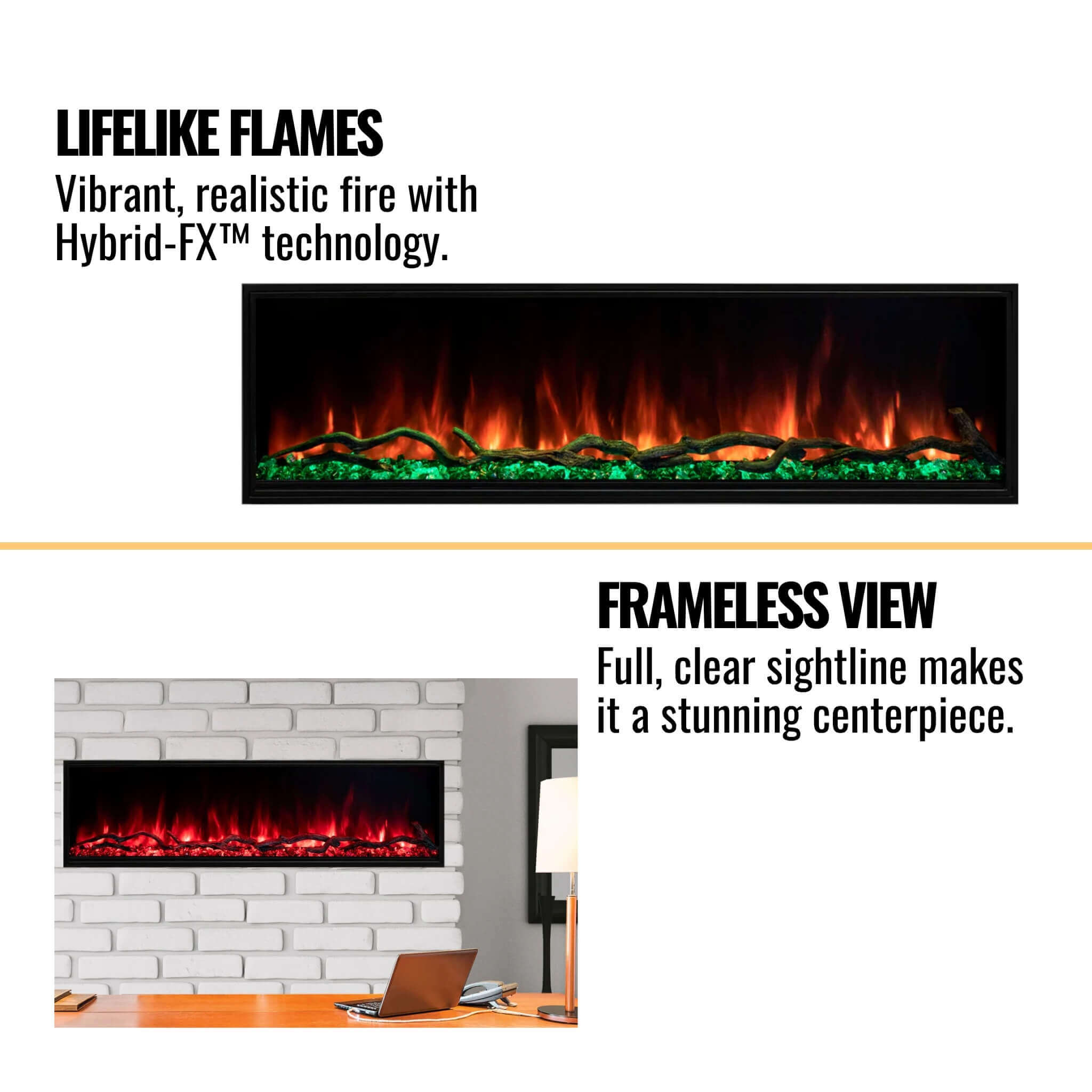 Modern Flames Landscape Pro Slim 56-Inch Built-In Linear Electric Fireplace [LPS-5614V2] (SAK54711) – SAKSBY WHOLESALE, view 