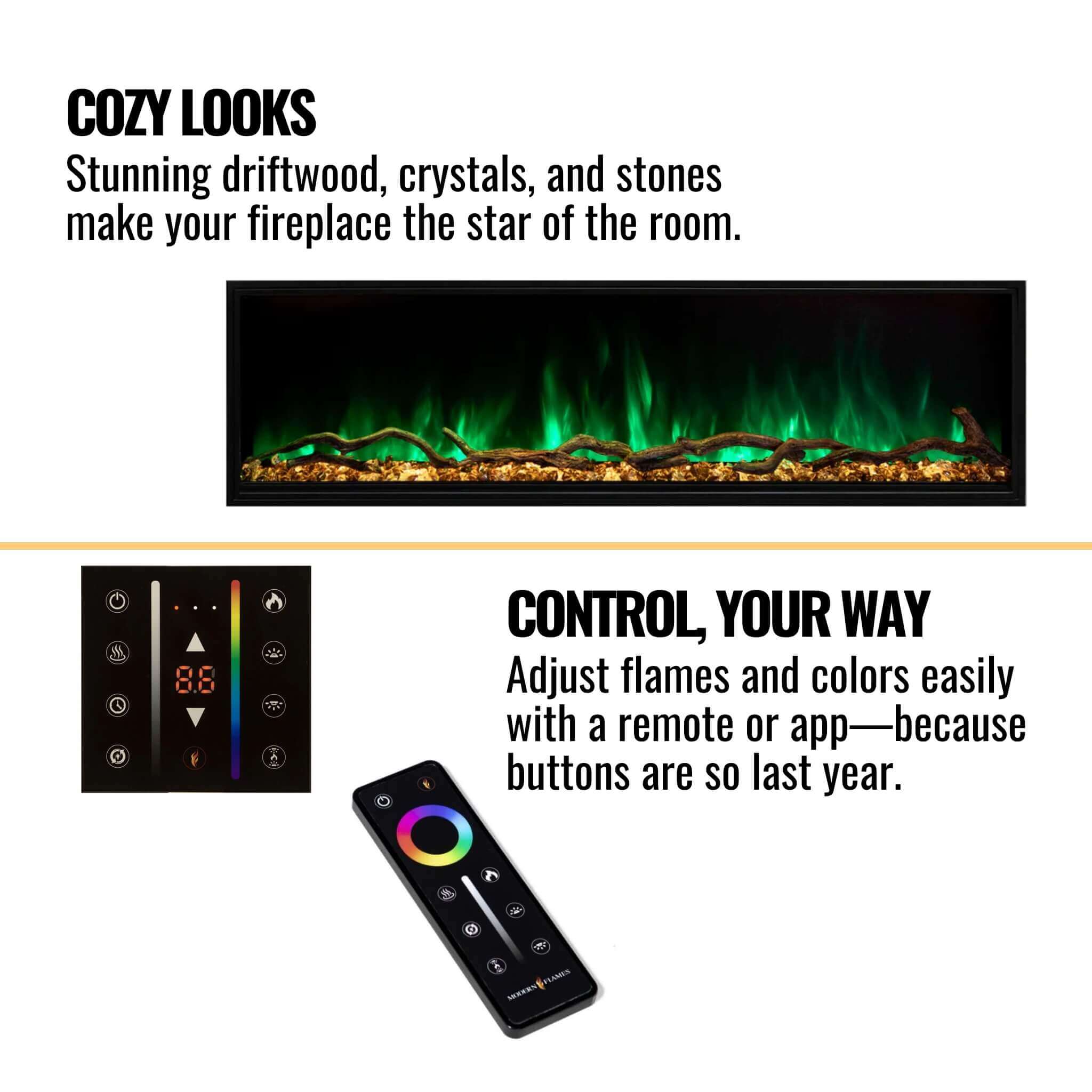Modern Flames Landscape Pro Slim 68-Inch Built-In Linear Electric Fireplace [LPS-6814] (SAK32109) – SAKSBY WHOLESALE, view 12