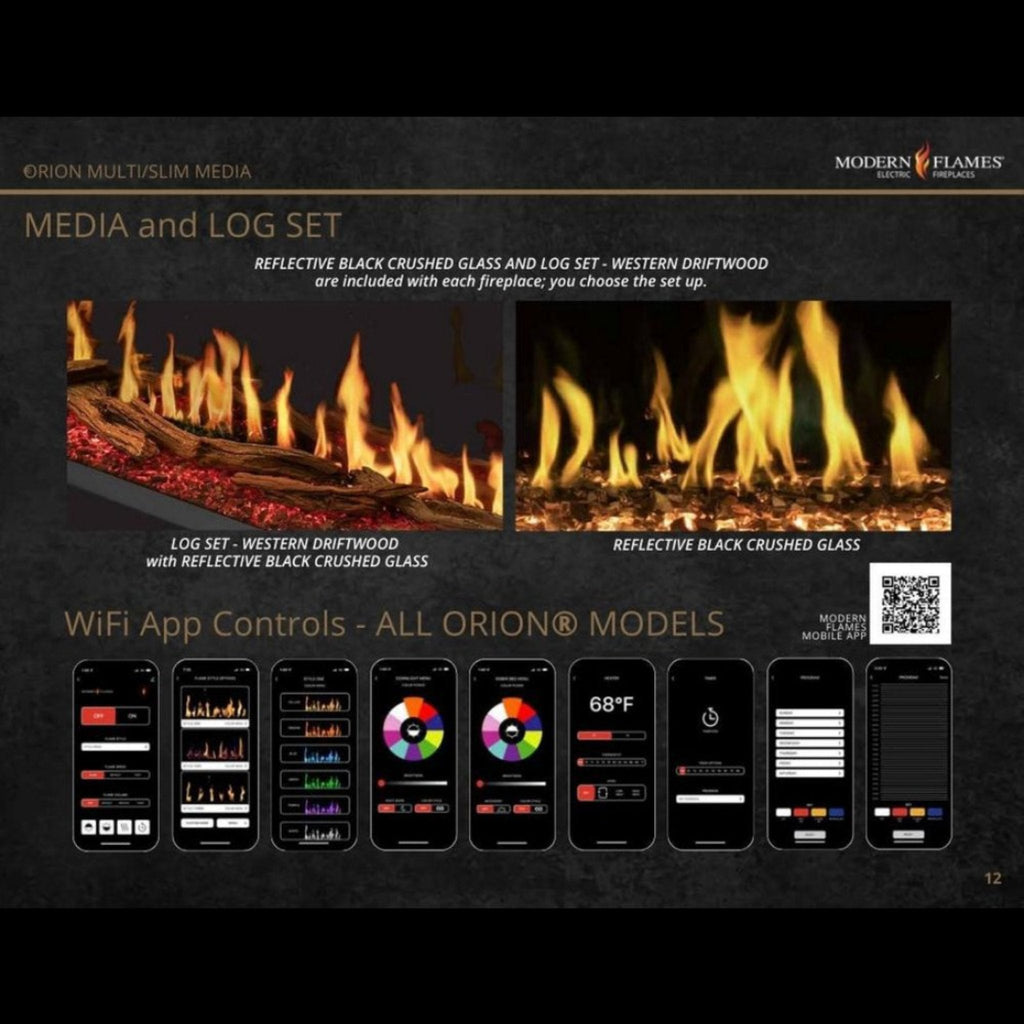 Modern Flames Orion Slim 60-Inch Heliovision Single-Sided Electric Fireplace [OR60-SLIM] (SAK73157) – SAKSBY WHOLESALE, view 