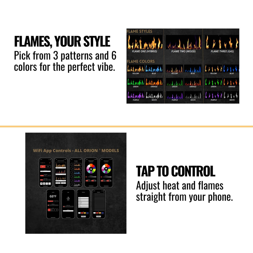 Modern Flames Orion Slim 76-Inch Heliovision Single-Sided Electric Fireplace [OR76-SLIM] (SAK41935) – SAKSBY WHOLESALE, view 