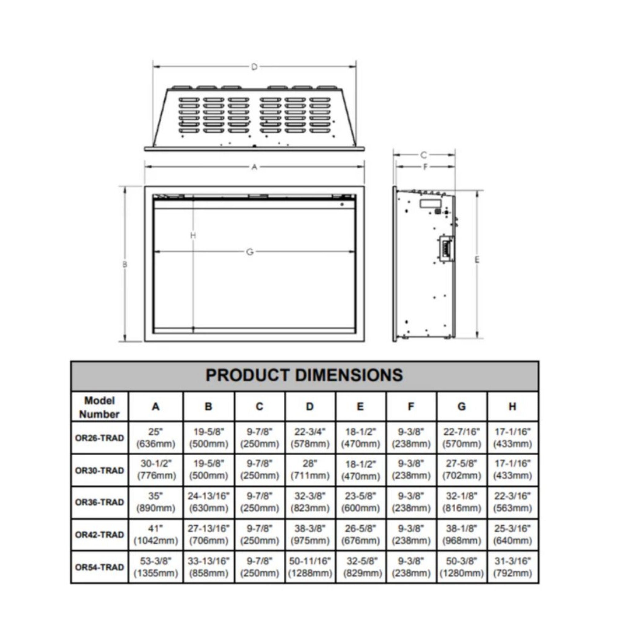 Modern Flames Orion Traditional 54-Inch Heliovision Electric Fireplace [OR54-TRAD] (SAK74620) – SAKSBY WHOLESALE, view 8