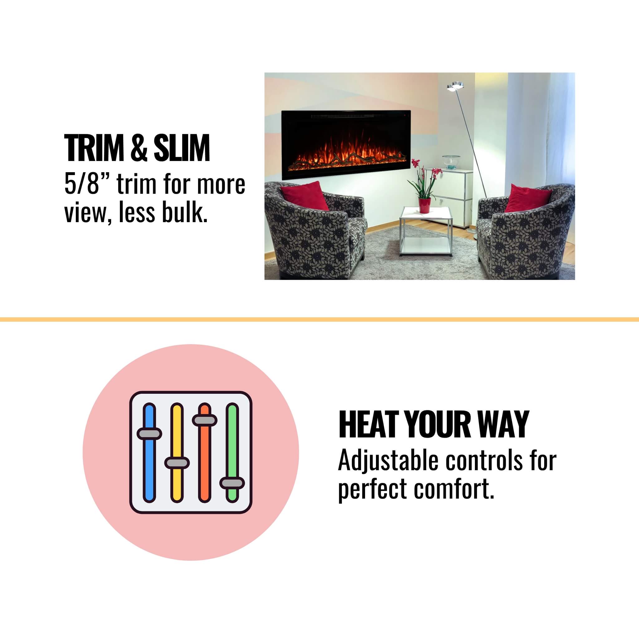 Modern Flames Spectrum Slimline 50-Inch Wall Mount Linear Electric Fireplace [SPS-50B] (SAK69230) – SAKSBY WHOLESALE, view 8