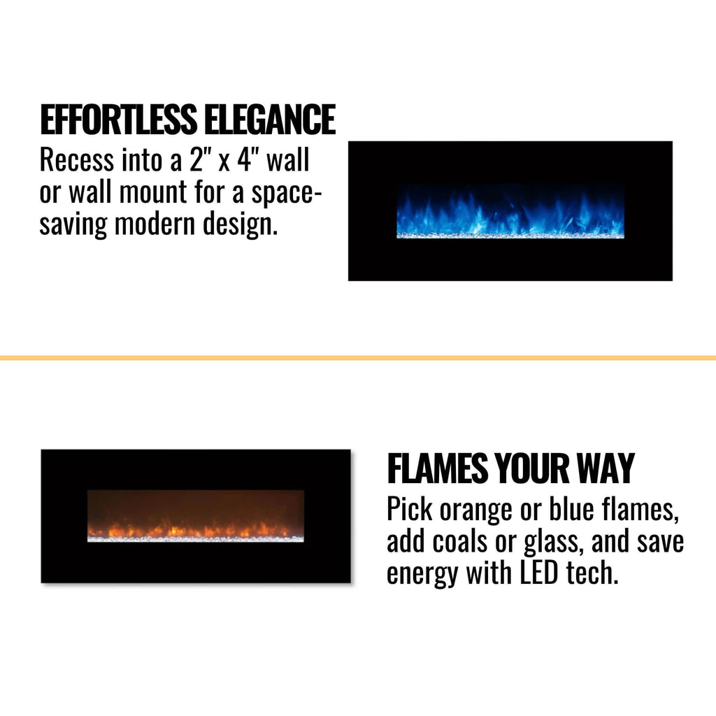 Modern Flames Ambiance 60-Inch Built-In Electric Fireplace With LED Flame Technology [AL60CLX2-G] (SAK12890) – SAKSBY WHOLESA