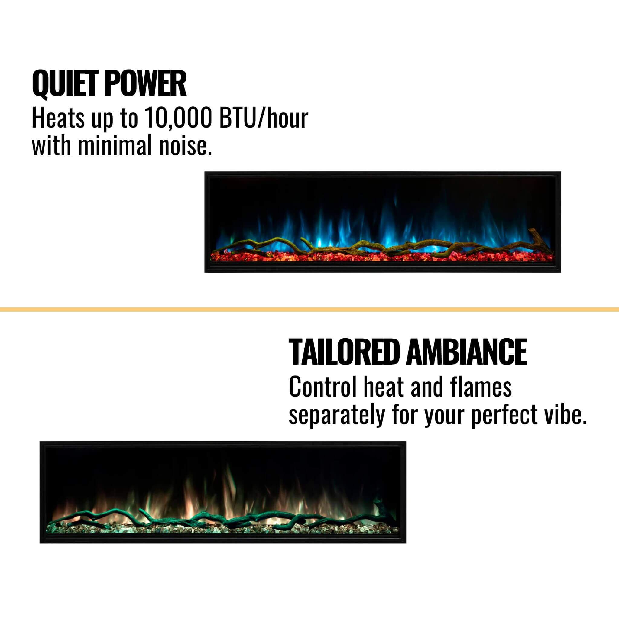 Modern Flames Landscape Pro Multi 56-Inch Linear Multi-Sided Electric Fireplace With Hybrid Flame Technology [LPM-5616V2] (SA