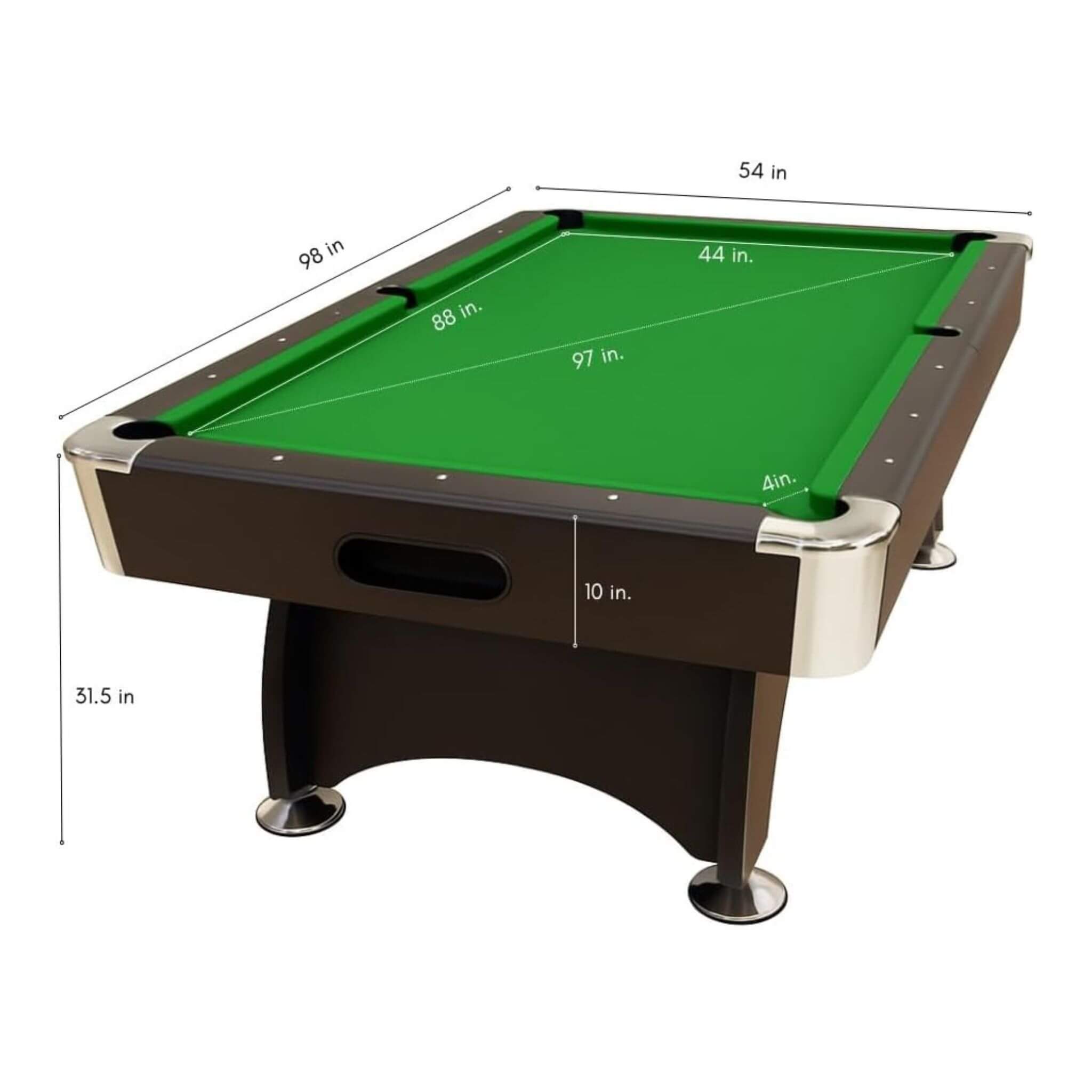 8FT Modern Green Felt Billiard Pool Table With Automatic Ball Return And Accessories Kit (SAK24870) – SAKSBY WHOLESALE, view 