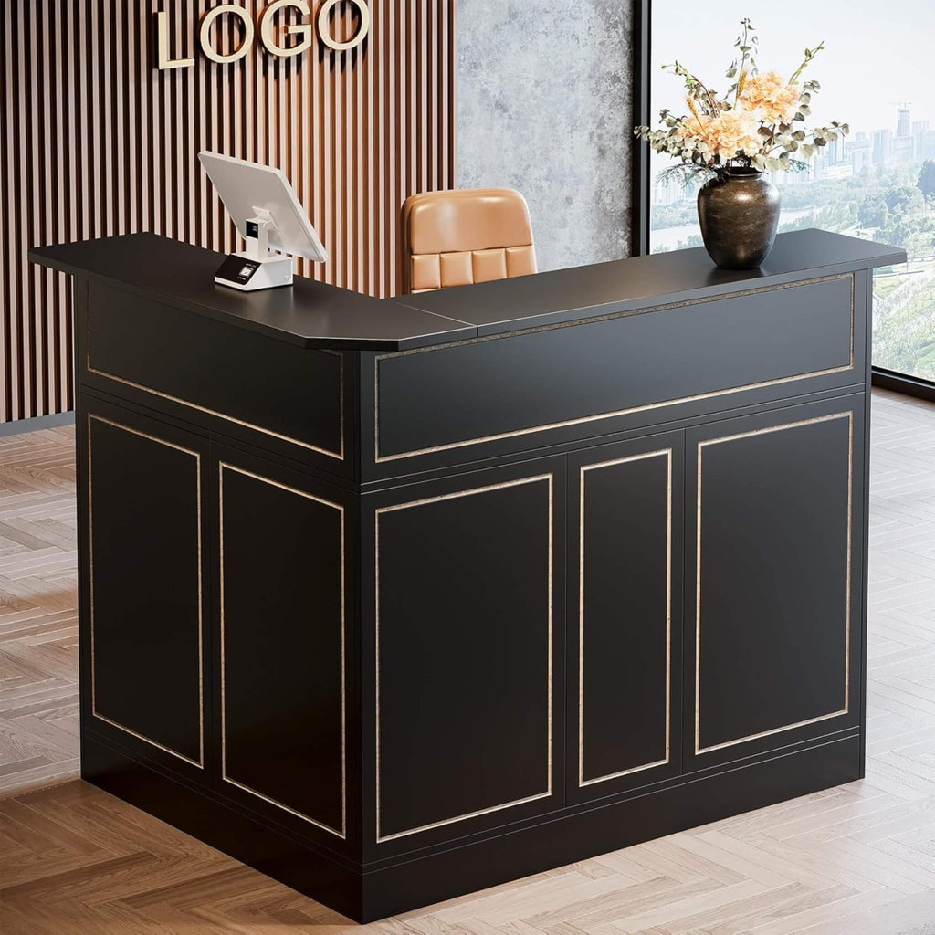 Velmor Modern L-Shaped Reception Desk With Storage Shelves (SAK81036) – SAKSBY WHOLESALE, view 10