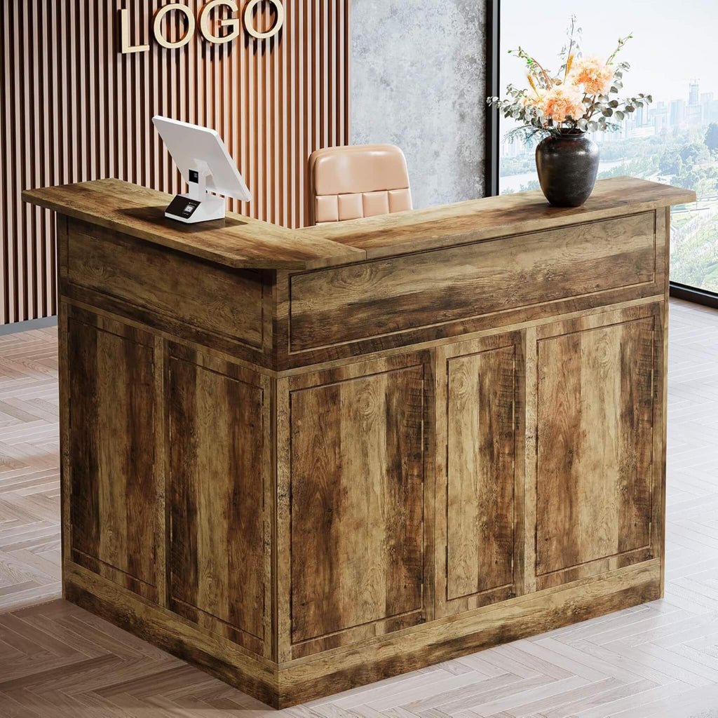 Velmor Modern L-Shaped Reception Desk With Storage Shelves (SAK81036) – SAKSBY WHOLESALE, view 11