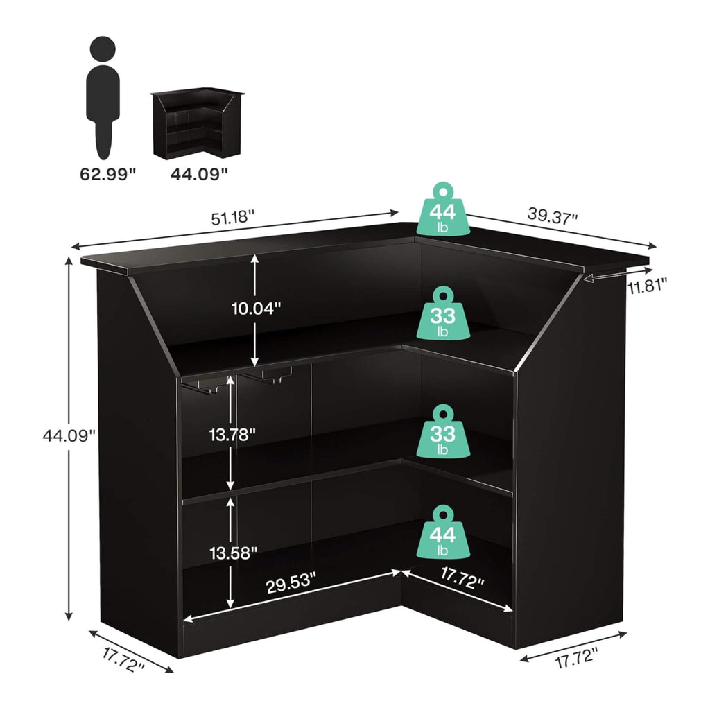 Velmor Modern L-Shaped Reception Desk With Storage Shelves (SAK81036) – SAKSBY WHOLESALE, view 9