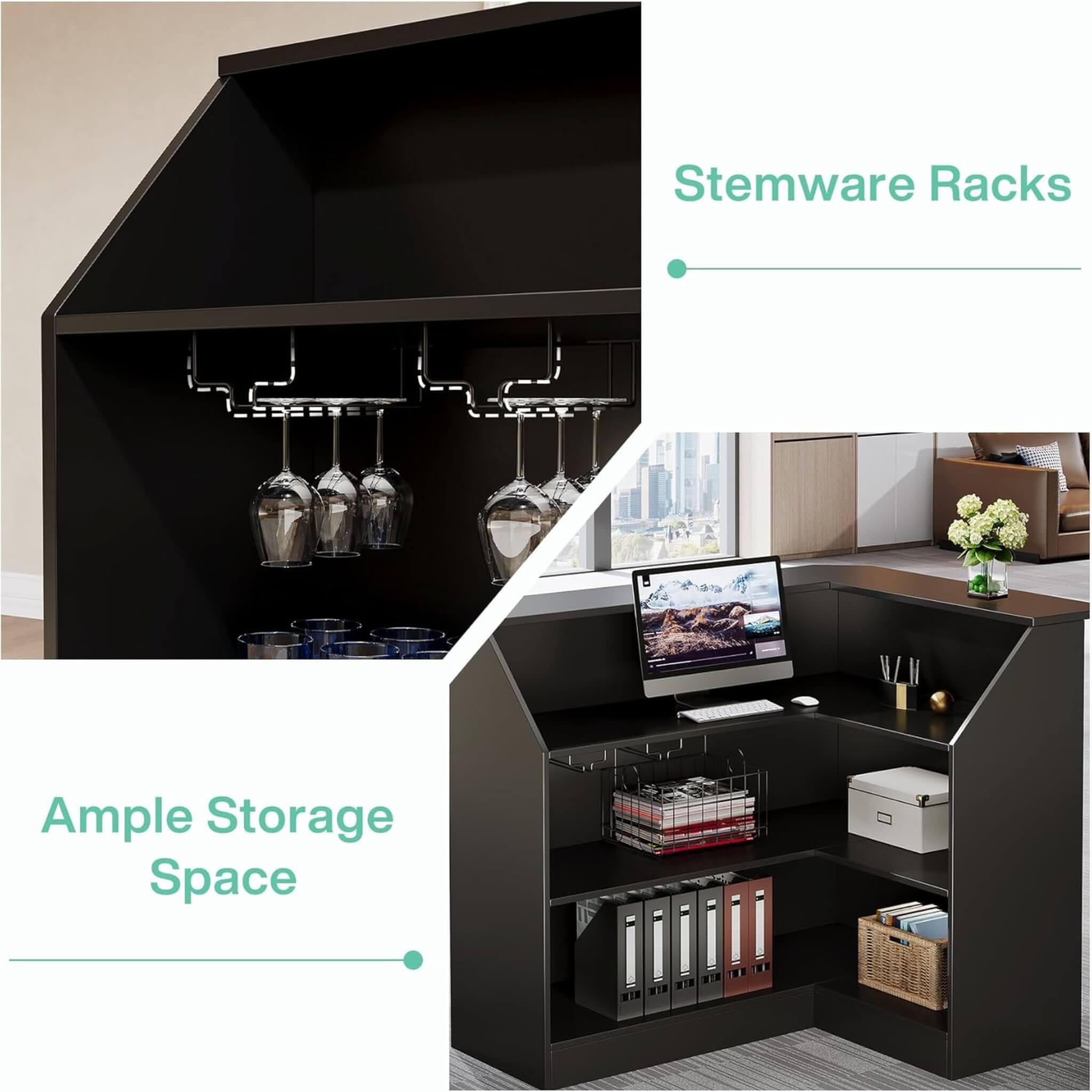 Velmor Modern L-Shaped Reception Desk With Storage Shelves (SAK81036) – SAKSBY WHOLESALE, view 5