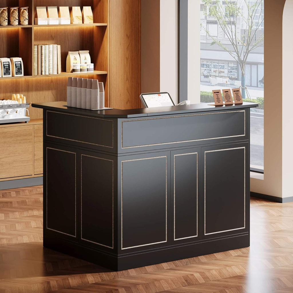 Velmor Modern L-Shaped Reception Desk With Storage Shelves (SAK81036) – SAKSBY WHOLESALE, view 8