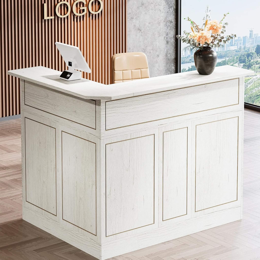 Velmor Modern L-Shaped Reception Desk With Storage Shelves (SAK81036) – SAKSBY WHOLESALE, view 13