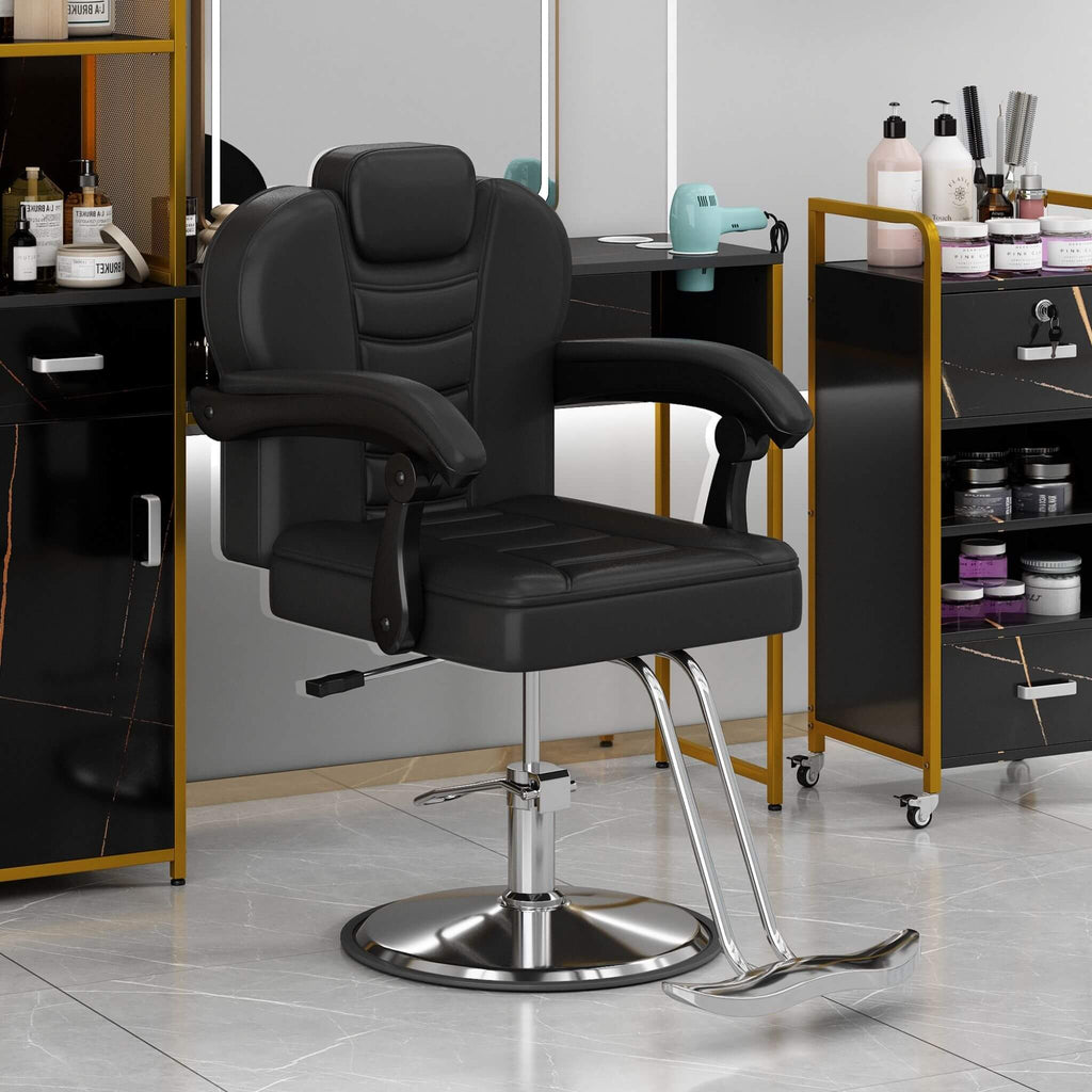 Modern Reclining Barber Chair With Adjustable Headrest And Hydraulic Pump (SAK62751) – SAKSBY WHOLESALE, view 3