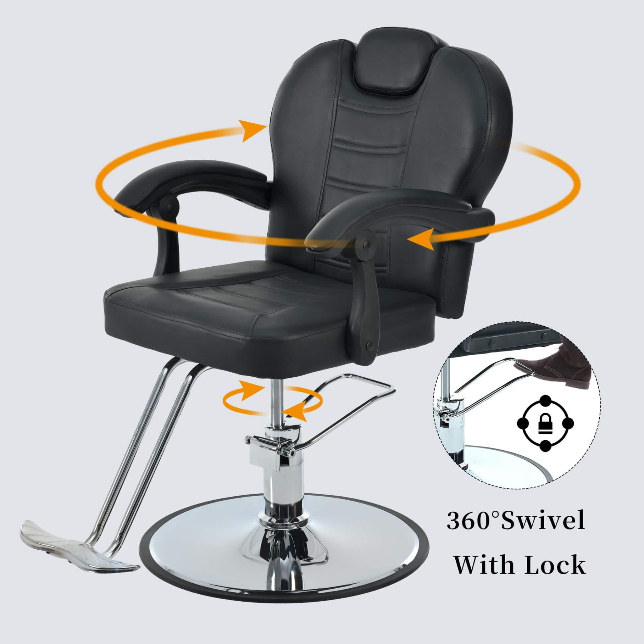 Modern Reclining Barber Chair With Adjustable Headrest And Hydraulic Pump (SAK62751) – SAKSBY WHOLESALE, view 7