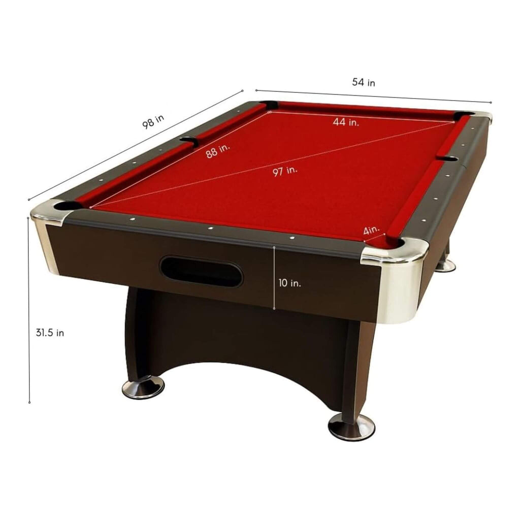 8FT Modern Red Felt Billiard Pool Table With Automatic Ball Return And Accessories Kit (SAK76139) – SAKSBY WHOLESALE, view 9