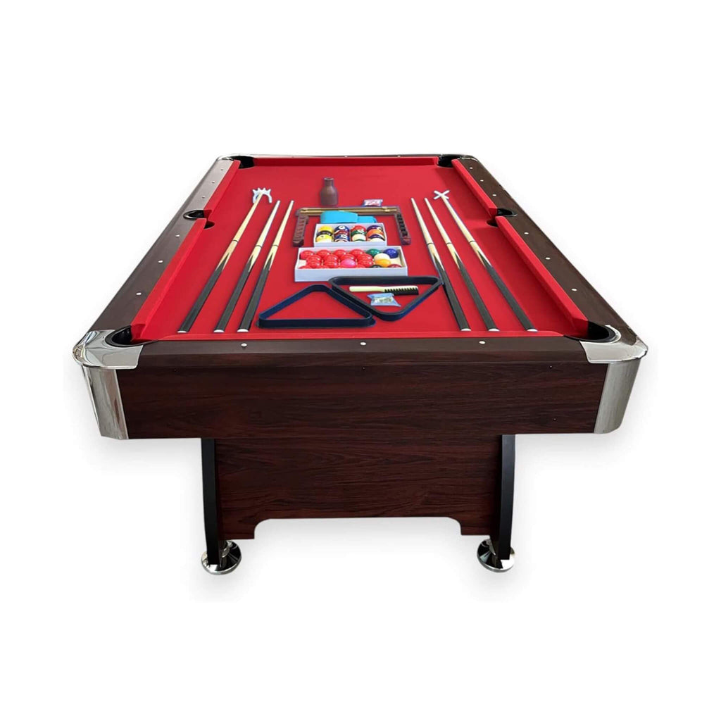 8FT Modern Red Felt Billiard Pool Table With Automatic Ball Return And Accessories Kit (SAK76139) – SAKSBY WHOLESALE, view 7