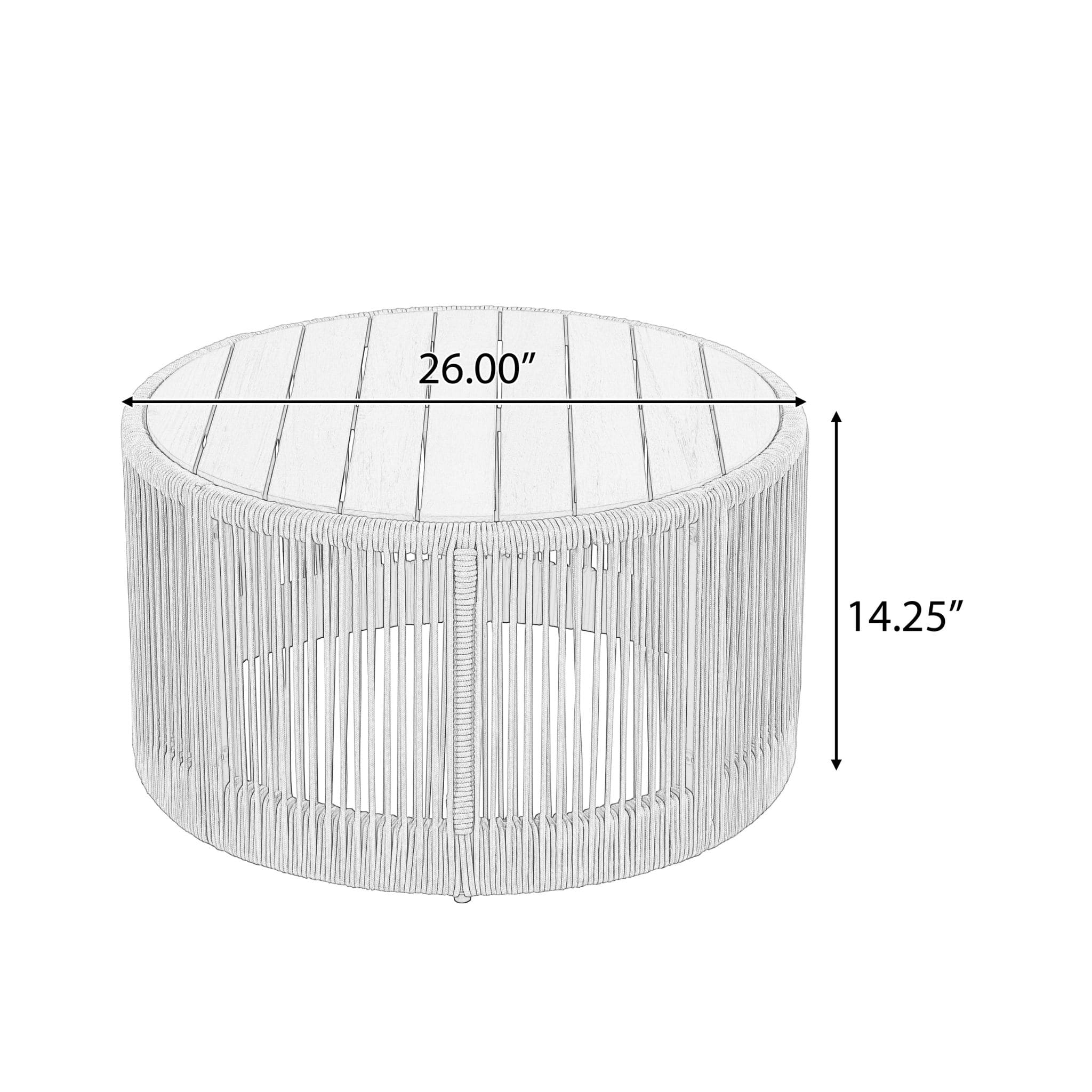 Alora Modern Rustic Coffee Table & Side Table With Woven Rope Design (SAK56739) – SAKSBY WHOLESALE, view 4