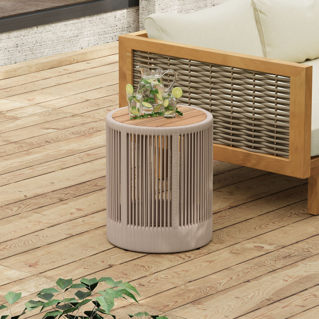 Alora Modern Rustic Coffee Table & Side Table With Woven Rope Design (SAK56739) – SAKSBY WHOLESALE, view 9