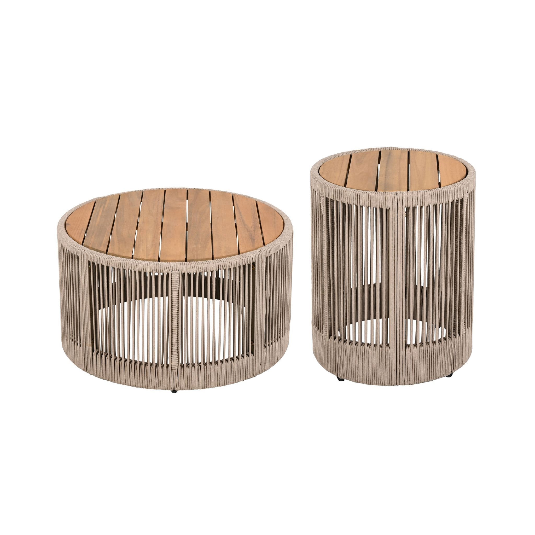 Alora Modern Rustic Coffee Table & Side Table With Woven Rope Design (SAK56739) – SAKSBY WHOLESALE, view 10