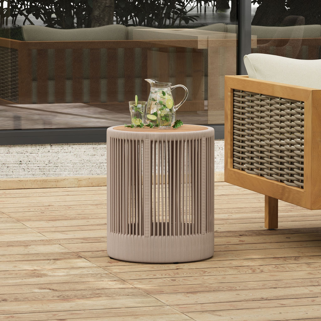 Alora Modern Rustic Coffee Table & Side Table With Woven Rope Design (SAK56739) – SAKSBY WHOLESALE, view 8