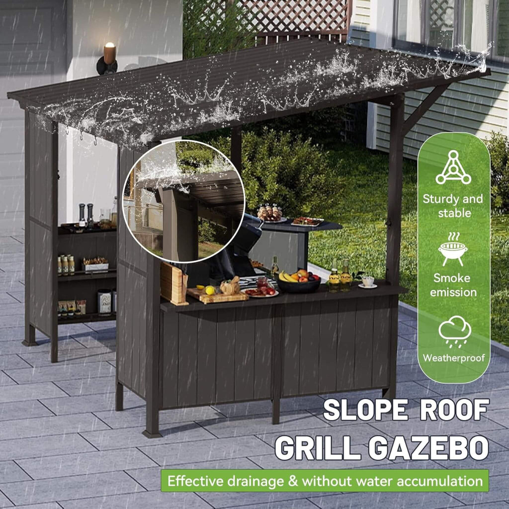 [09X10FT] Alora Modern Slanted Hardtop Alloy Steel Grill Gazebo (SAK32687) – SAKSBY WHOLESALE, view 3