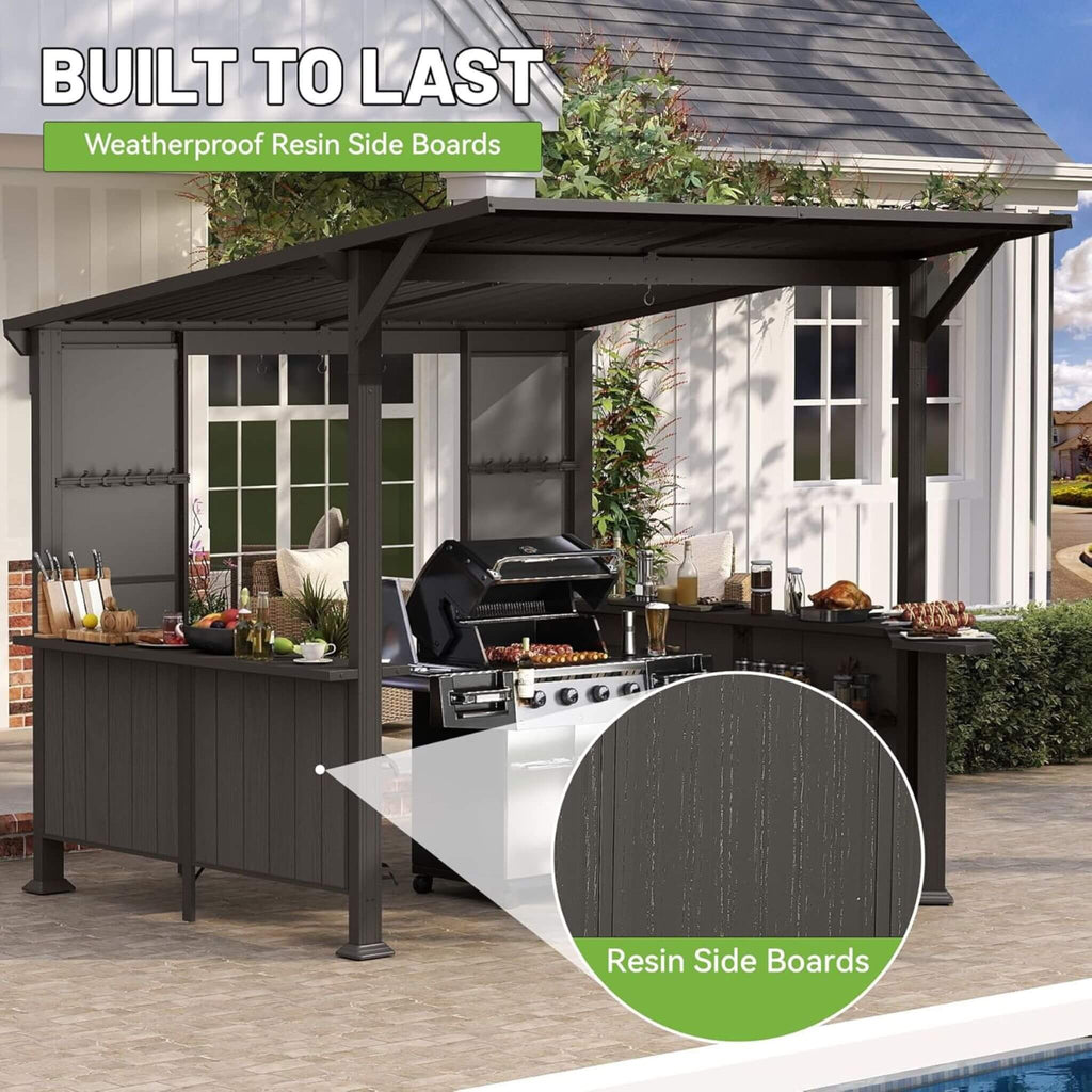 [09X10FT] Alora Modern Slanted Hardtop Alloy Steel Grill Gazebo (SAK32687) – SAKSBY WHOLESALE, view 8