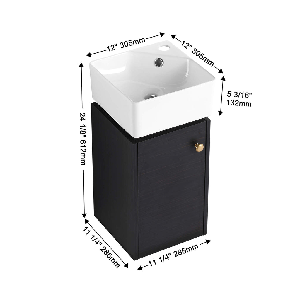 Nuvia Modern Wall-Mounted Bathroom Vanity With Ceramic Sink And Soft Close Door (SAK05214) – SAKSBY WHOLESALE, view 21