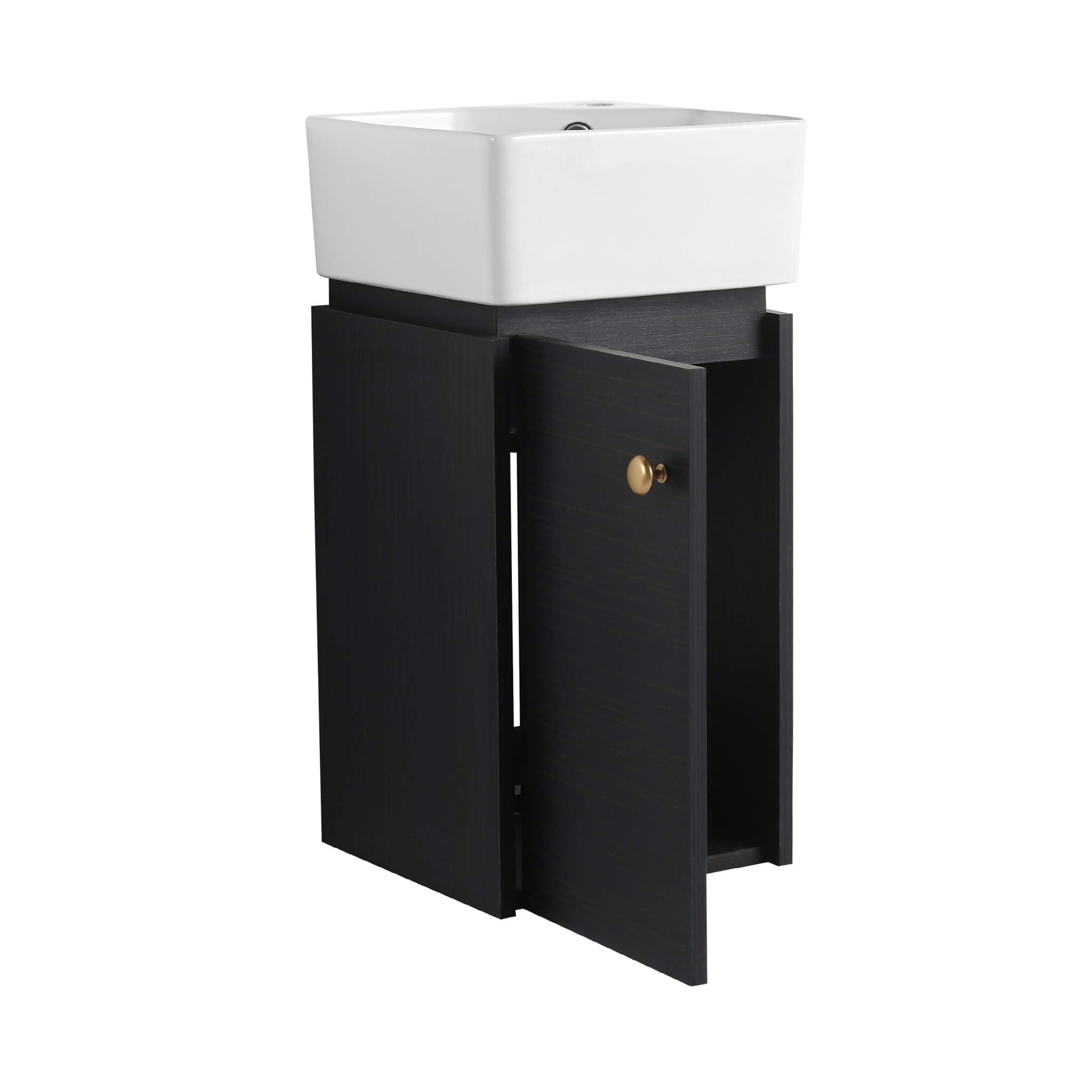Nuvia Modern Wall-Mounted Bathroom Vanity With Ceramic Sink And Soft Close Door (SAK05214) – SAKSBY WHOLESALE, view 10