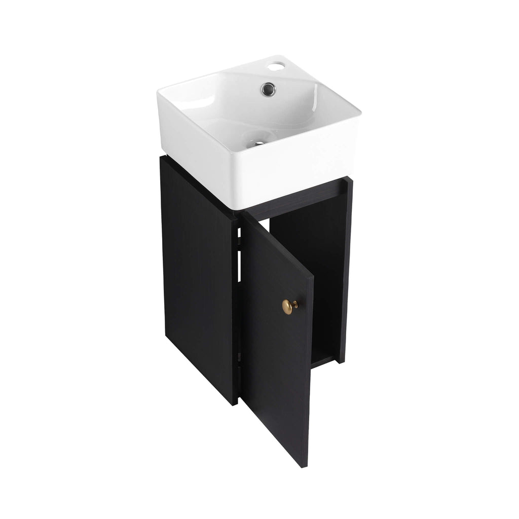 Nuvia Modern Wall-Mounted Bathroom Vanity With Ceramic Sink And Soft Close Door (SAK05214) – SAKSBY WHOLESALE, view 8