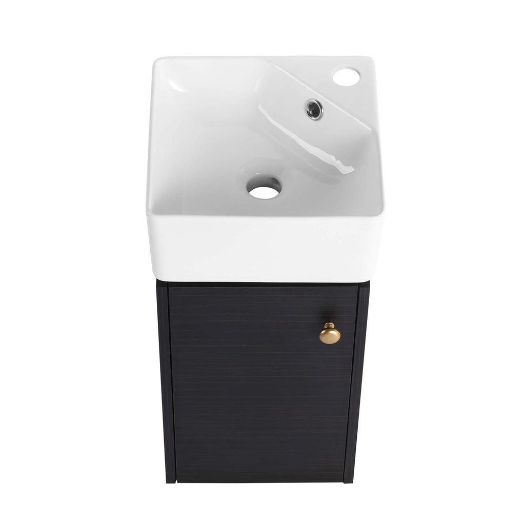 Nuvia Modern Wall-Mounted Bathroom Vanity With Ceramic Sink And Soft Close Door (SAK05214) – SAKSBY WHOLESALE, view 7