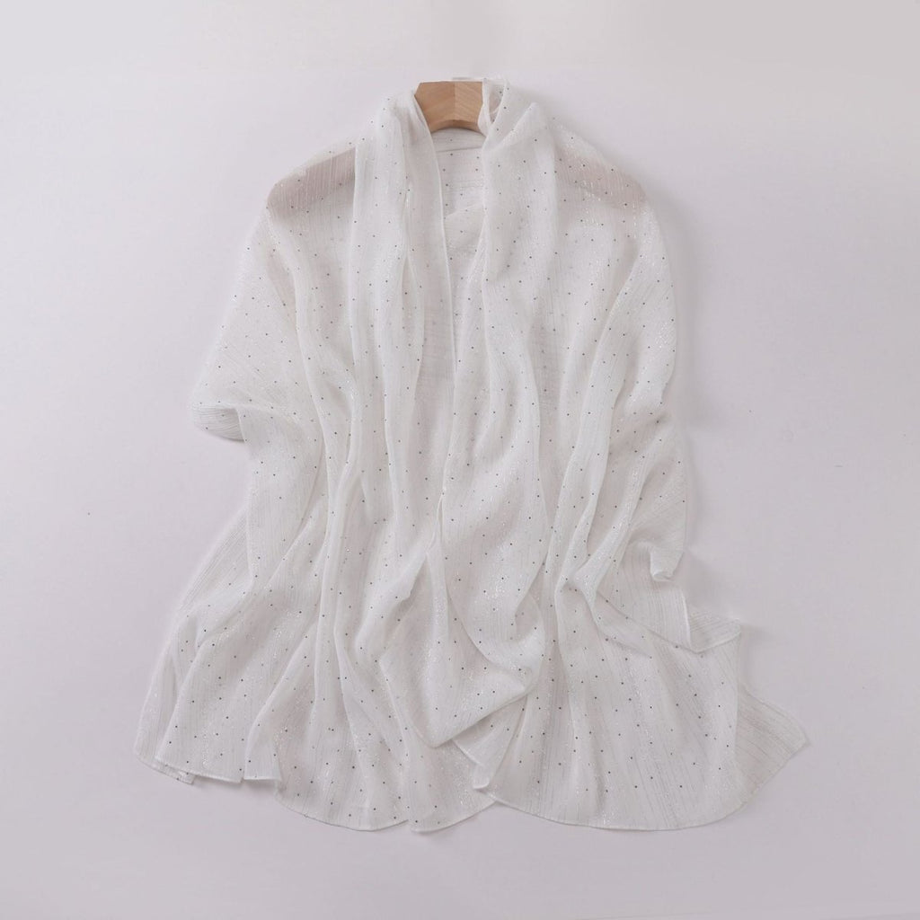 Mariam's Collection Modest Elegance Silver Crinkle Drape Hijab with Rhinestones (MH155) — product category context