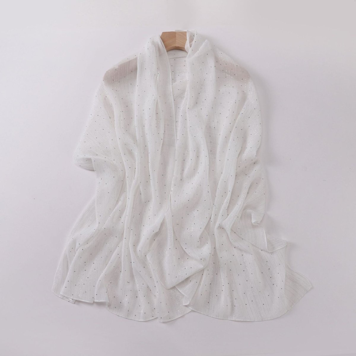 Mariam's Collection Modest Elegance Silver Crinkle Drape Hijab with Rhinestones (MH155) — product category context