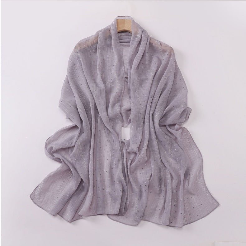 Mariam's Collection Modest Elegance Silver Crinkle Drape Hijab with Rhinestones (MH155) — lifestyle context