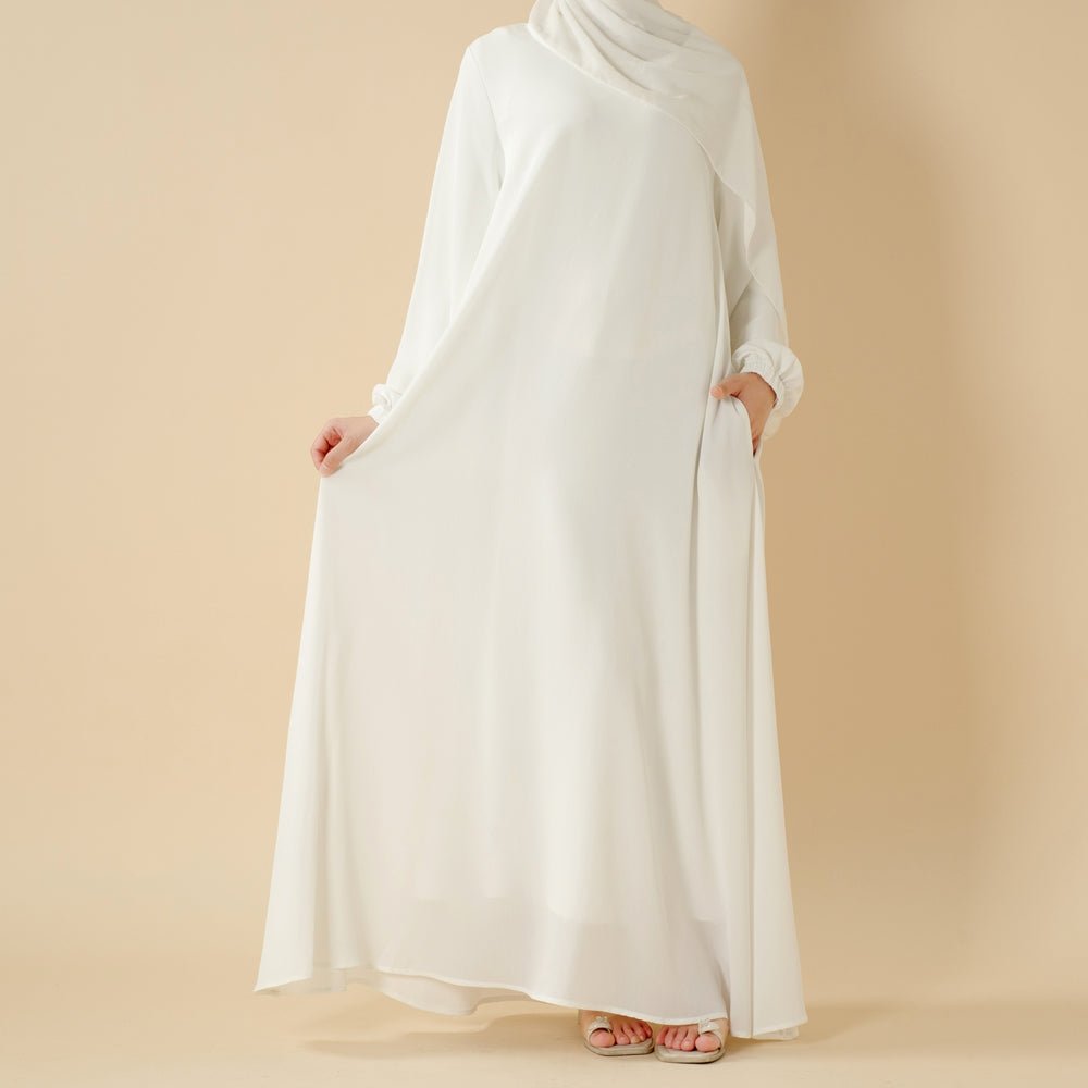 Mariam's Collection Modest Luxury Premium Nida Abaya | Zoom Umbrella Cut Summer Abaya (MA233) — fabric or material detail
